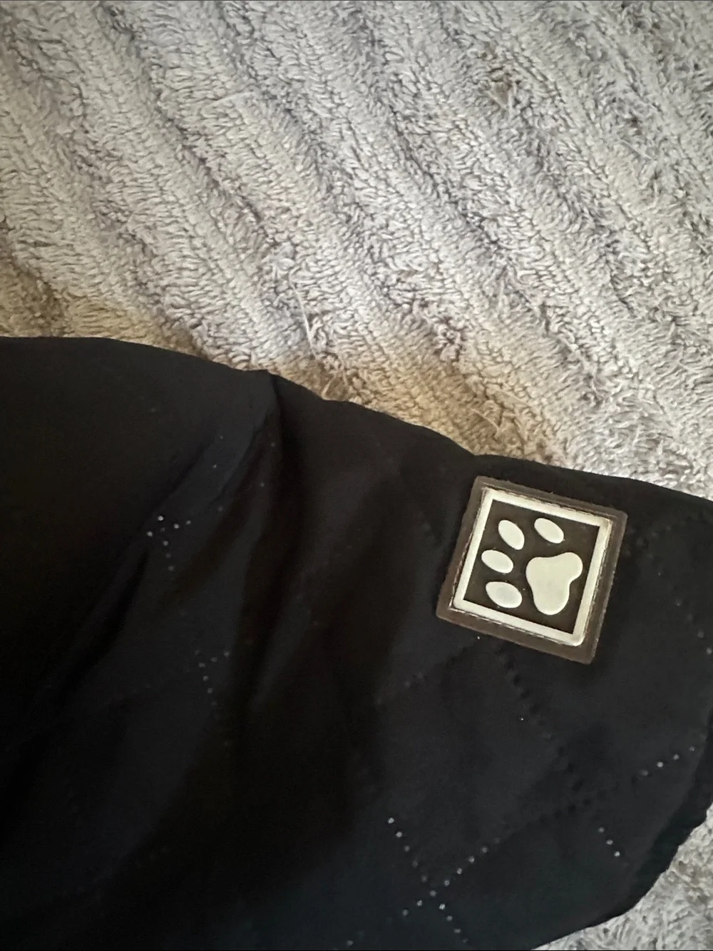 Dogs Quilted Black Hooded Jacket